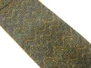 手織り紬 抽象模様 全通袋帯